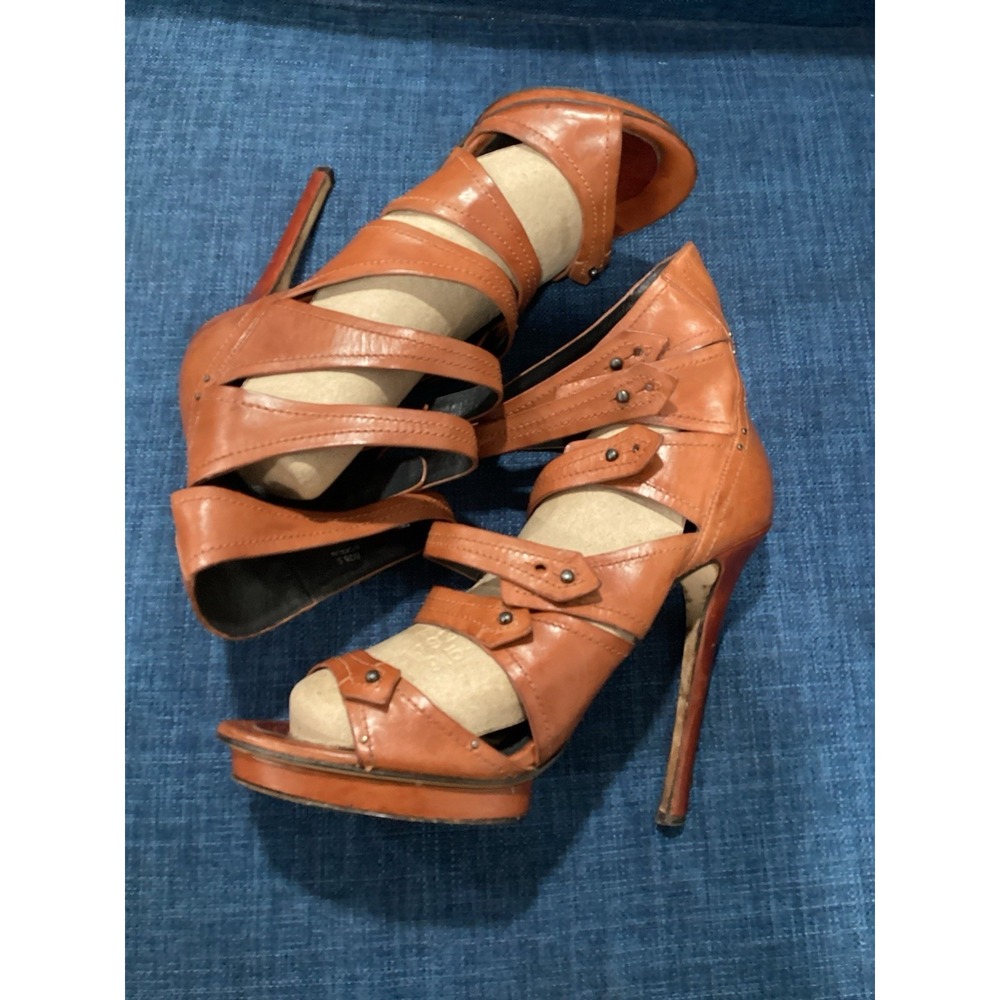 brian atwood high heel leather gladiator sandals